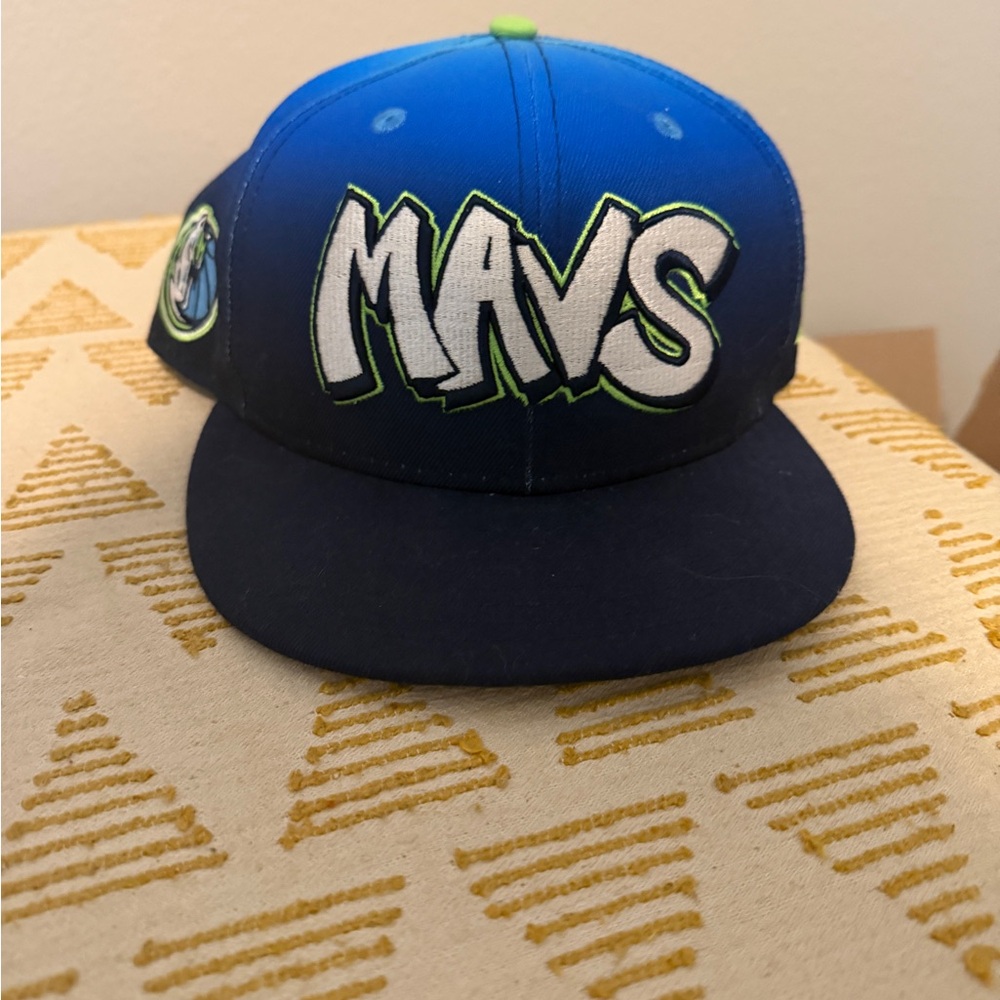 New Era Navy and Bright Blue Ombre Snapback Hat with Neon Accent